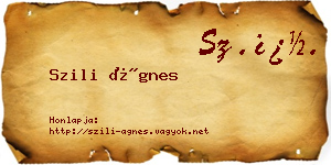 Szili Ágnes névjegykártya