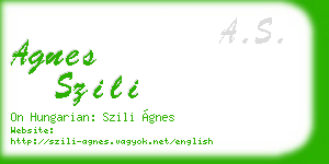 agnes szili business card