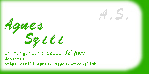 agnes szili business card